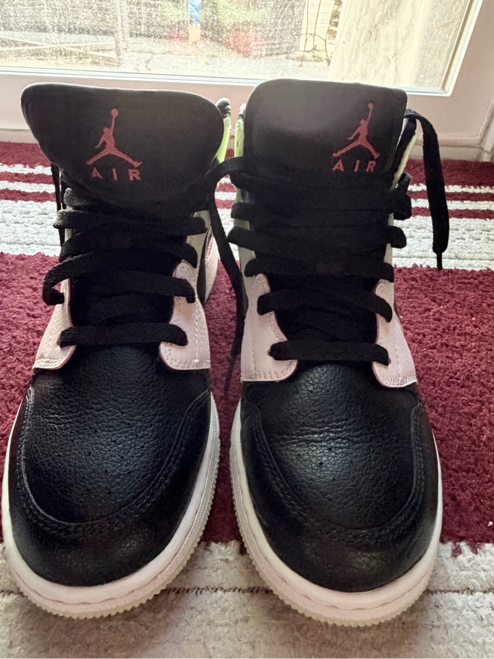 Jordan Kids Black & Pink High-Top Sneakers